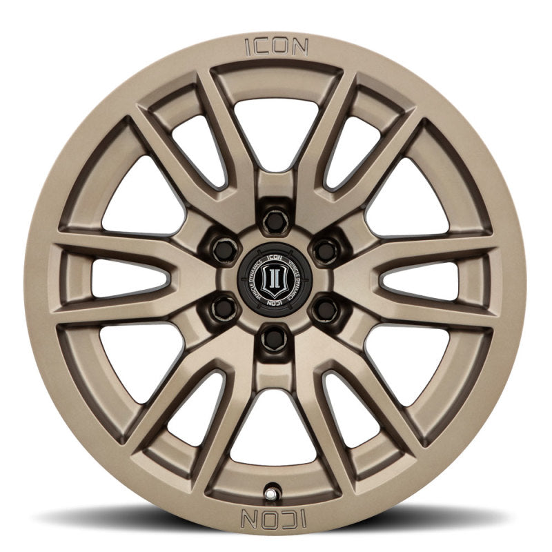 ICON Vector 6 17x8.5 6x5.5 0mm Offset 4.75in BS 106.1mm Bore Bronze Wheel ICON Wheels - Cast  AXOPROS
