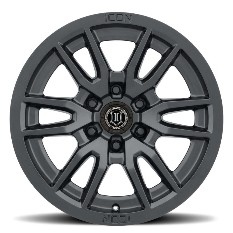 ICON Vector 6 17x8.5 6x5.5 25mm Offset 5.75in BS 95.1mm Bore Satin Black Wheel ICON Wheels - Cast  AXOPROS