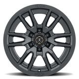 ICON Vector 6 17x8.5 6x5.5 25mm Offset 5.75in BS 95.1mm Bore Satin Black Wheel ICON Wheels - Cast  AXOPROS