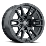 ICON Vector 6 17x8.5 6x5.5 25mm Offset 5.75in BS 95.1mm Bore Satin Black Wheel ICON Wheels - Cast  AXOPROS