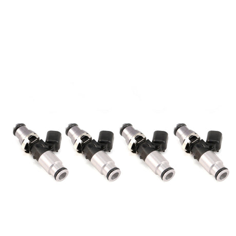 Injector Dynamics 1050X Injectors 14mm (Grey) Adaptor Top - (Silver) Bottom Adapter (Set of 4) Injector Dynamics Fuel Injector Sets - 4Cyl  AXOPROS