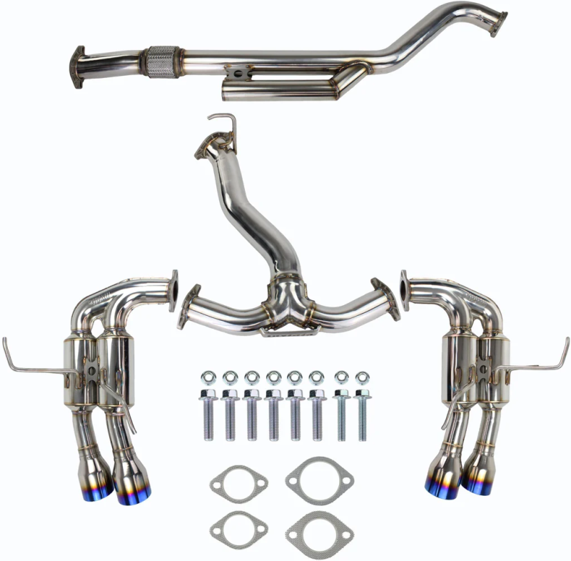 Invidia 2022+ Subaru WRX Gemini Single Layer Quad Titanium Tip Cat-Back Exhaust Invidia Catback  AXOPROS