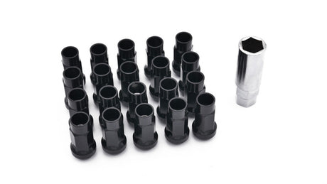 ISR Performance Steel 50mm Open Ended Lug Nuts M12x1.25 - Black ISR Performance Lug Nuts  AXOPROS