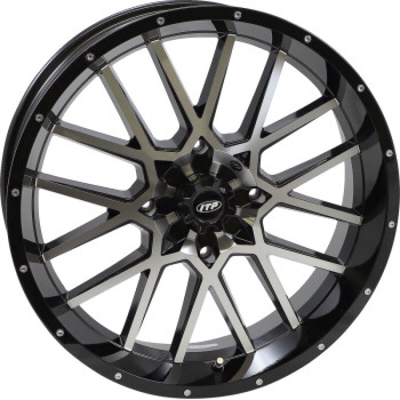 ITP Hurricane 20x6.5 / 4x137 BP / 4+2.5 Offset Gloss Black w/ Milled Edges Wheel ITP Wheels - Cast  AXOPROS