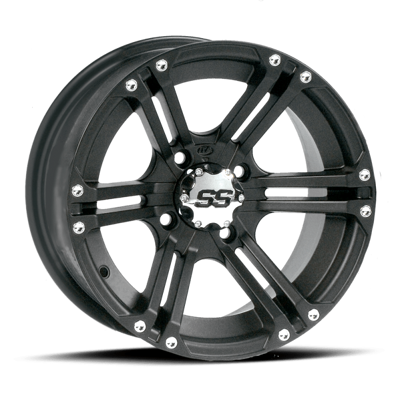 ITP SS 212 12x7 / 4x110 BP / 5+2 Offset Black Wheel ITP Wheels - Cast  AXOPROS