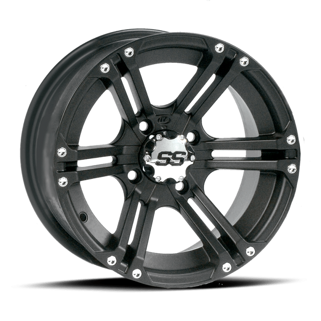 ITP SS 212 12x7 / 4x110 BP / 5+2 Offset Black Wheel ITP Wheels - Cast  AXOPROS