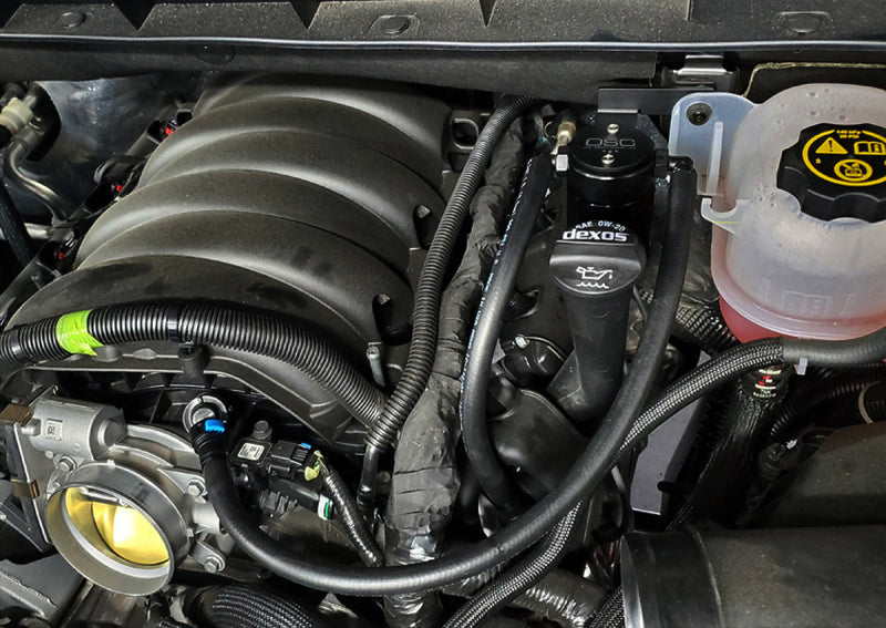 J&L 19-25 Chevrolet Silverado/GMC Sierra 1500 5.3L V8 Driver Side Oil Separator 3.0 - Black Anodized J&L Oil Separators  AXOPROS