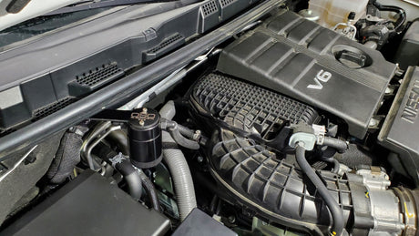J&L 2022-2025 Nissan Frontier 3.8L V6 Passenger Side Oil Separator 3.0 - Black Anodized J&L Oil Separators  AXOPROS