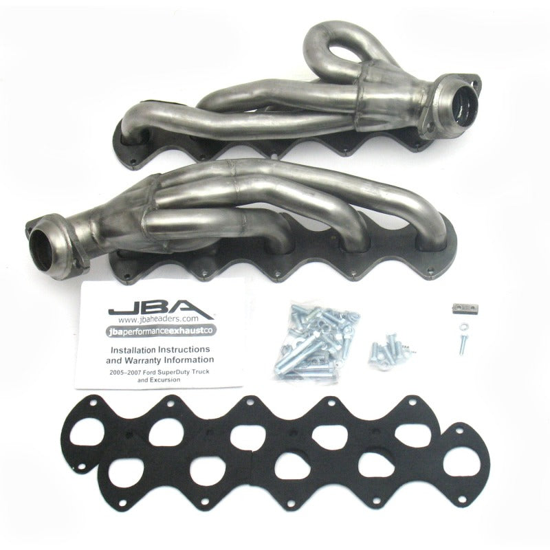 JBA 05-10 Ford F-Series 6.8L 3V V10 1-1/2in Primary Raw 409SS Cat4Ward Header JBA Headers & Manifolds  AXOPROS