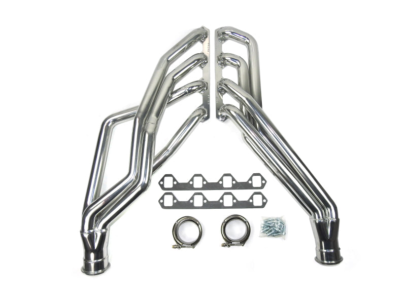 JBA 65-73 Ford Mustang 351W SBF 1-3/4in Primary Silver Ctd Long Tube Header JBA Headers & Manifolds  AXOPROS
