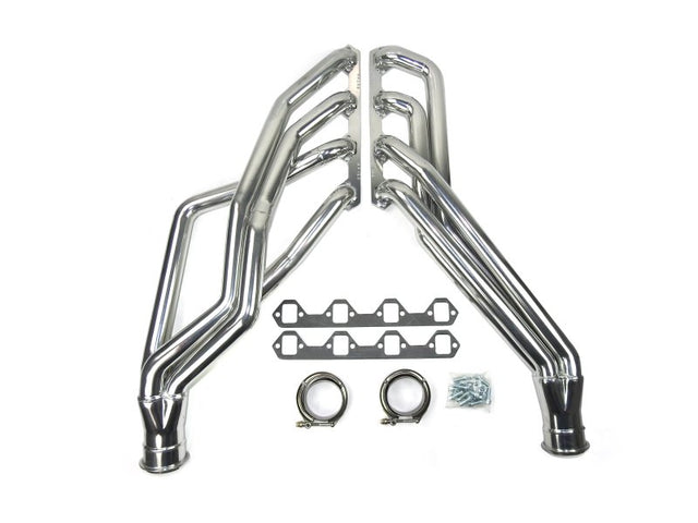 JBA 65-73 Ford Mustang 351W SBF 1-3/4in Primary Silver Ctd Long Tube Header JBA Headers & Manifolds  AXOPROS