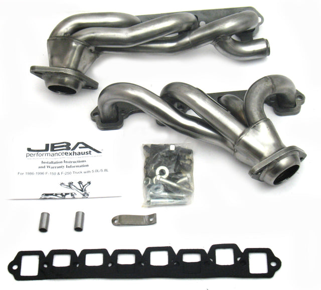 JBA 87-96 Ford F-150 5.8L SBF 1-5/8in Primary Raw 409SS Cat4Ward Header JBA Headers & Manifolds  AXOPROS