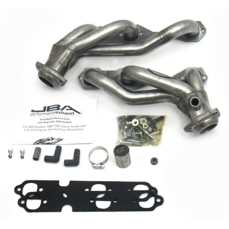 JBA 88-95 GM Truck 4.3L V6 w/o A.I.R. Injection 1-1/2in Primary Raw 409SS Cat4Ward Header JBA Headers & Manifolds  AXOPROS