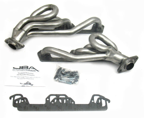 JBA 96-03 Dodge Truck 5.2L/5.9L Magnum 1-1/2in Primary Raw 409SS Cat4Ward Header JBA Headers & Manifolds  AXOPROS