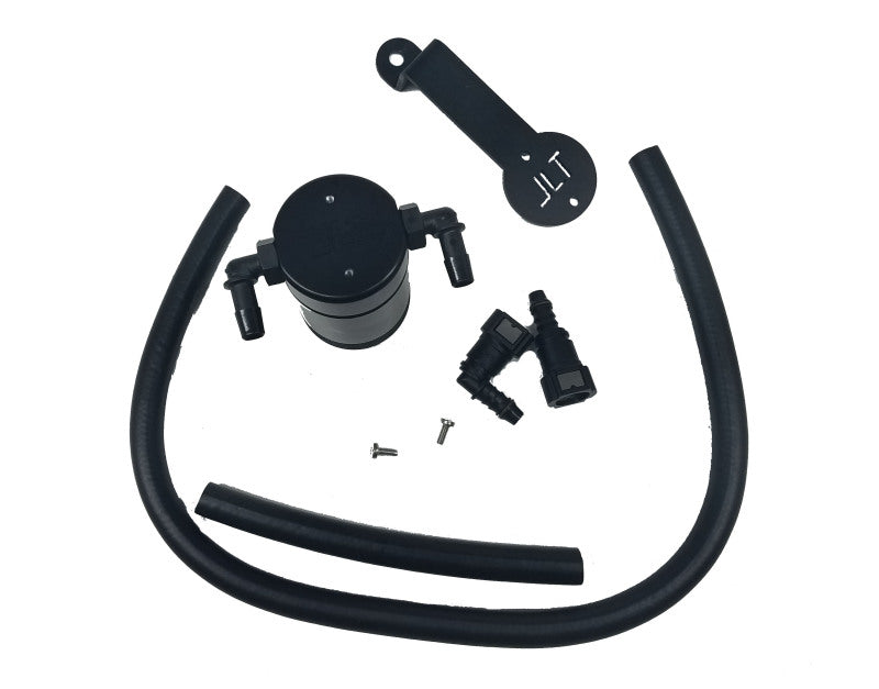 J&L 05-10 Ford Mustang GT/Bullitt/Saleen Passenger Side Oil Separator 3.0 - Black Anodized J&L Oil Separators  AXOPROS