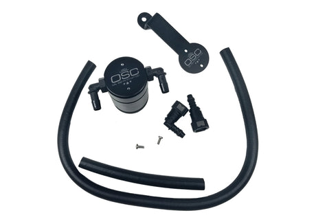 J&L 05-10 Ford Mustang GT/Bullitt/Saleen Passenger Side Oil Separator 3.0 - Black Anodized J&L Oil Separators  AXOPROS