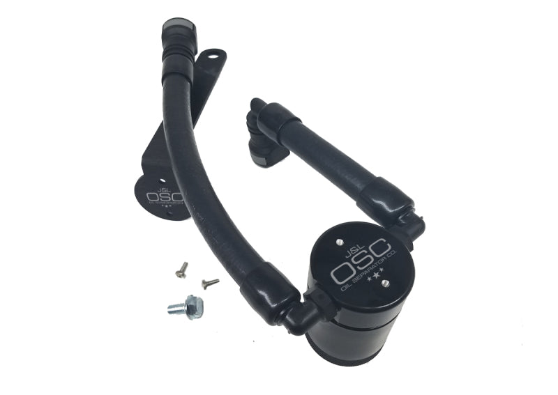 J&L 07-14 Ford Mustang GT500 Driver Side Oil Separator 3.0 - Black Anodized J&L Oil Separators  AXOPROS