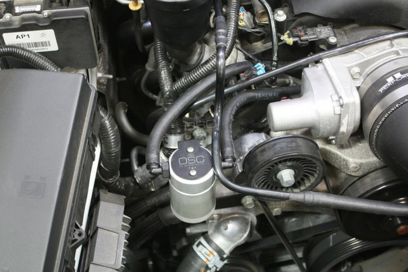 J&L 10-15 Chevrolet Camaro LS3 6.2L Passenger Side Oil Separator 3.0 - Clear Anodized J&L Oil Separators  AXOPROS