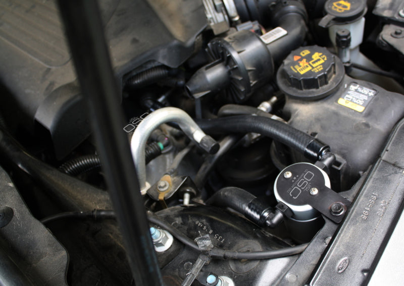 J&L 10-18 Ford Taurus Sho EcoBoost V6 Passenger Side Oil Separator 3.0 - Clear Anodized J&L Oil Separators  AXOPROS