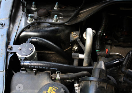 J&L 10-18 Ford Taurus Sho EcoBoost V6 Passenger Side Oil Separator 3.0 - Clear Anodized J&L Oil Separators  AXOPROS
