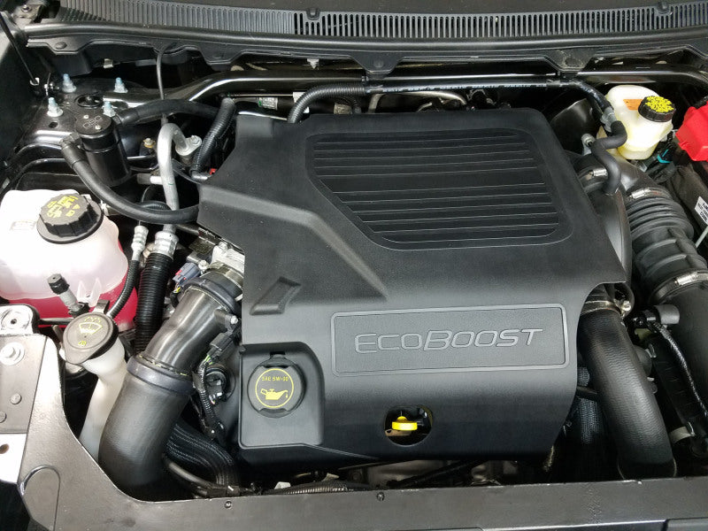 J&L 10-19 Ford Flex EcoBoost V6 Passenger Side Oil Separator 3.0 - Black Anodized J&L Oil Separators  AXOPROS
