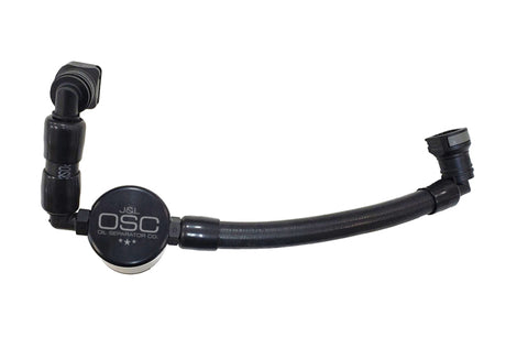 J&L 11-17 Ford Mustang V6 Passenger Side Oil Separator 3.0 V2 - Black Anodized J&L Oil Separators  AXOPROS