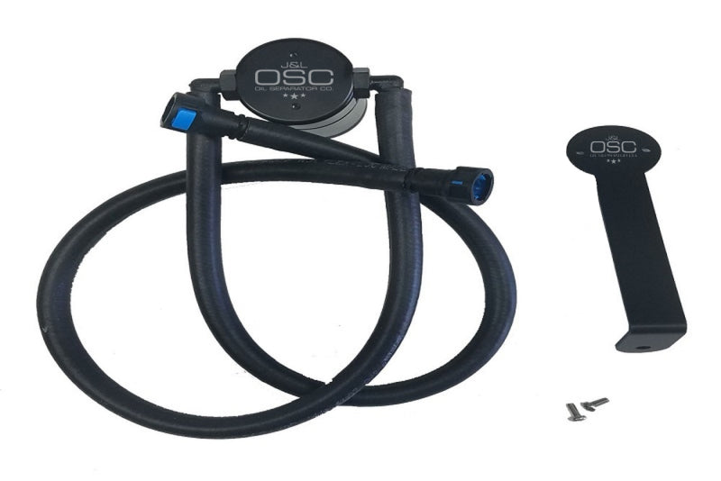 J&L 12-15 Chevrolet Camaro ZL1 6.2L Passenger Side Oil Separator 3.0 - Black Anodized J&L Oil Separators  AXOPROS