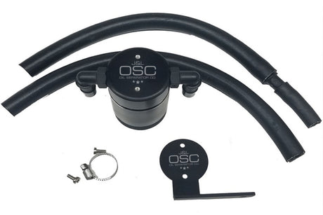 J&L 13-18 Ford Focus ST Front Oil Separator 3.0 - Black Anodized J&L Oil Separators  AXOPROS