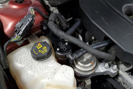 J&L 13-19 Ford Fusion 1.5L EcoBoost Oil Separator 3.0 Passenger Side - Black Anodized J&L Oil Separators  AXOPROS