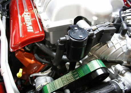 J&L 15-25 Dodge Hellcat/Demon 6.2L Hemi Passenger Side Oil Separator 3.0 - Black Anodized J&L Oil Separators  AXOPROS