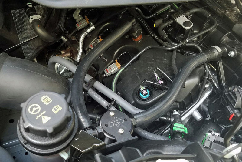 J&L 15-25 Ford Transit 150/250/350 3.5L EcoBoost Passenger Side Oil Separator 3.0 - Black Anodized J&L Oil Separators  AXOPROS