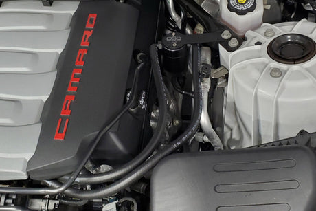 J&L 16-24 Chevrolet Camaro LT1 6.2L Driver Side Oil Separator 3.0 - Black Anodized J&L Oil Separators  AXOPROS