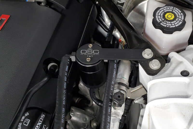 J&L 16-24 Chevrolet Camaro LT1 6.2L Driver Side Oil Separator 3.0 - Black Anodized J&L Oil Separators  AXOPROS