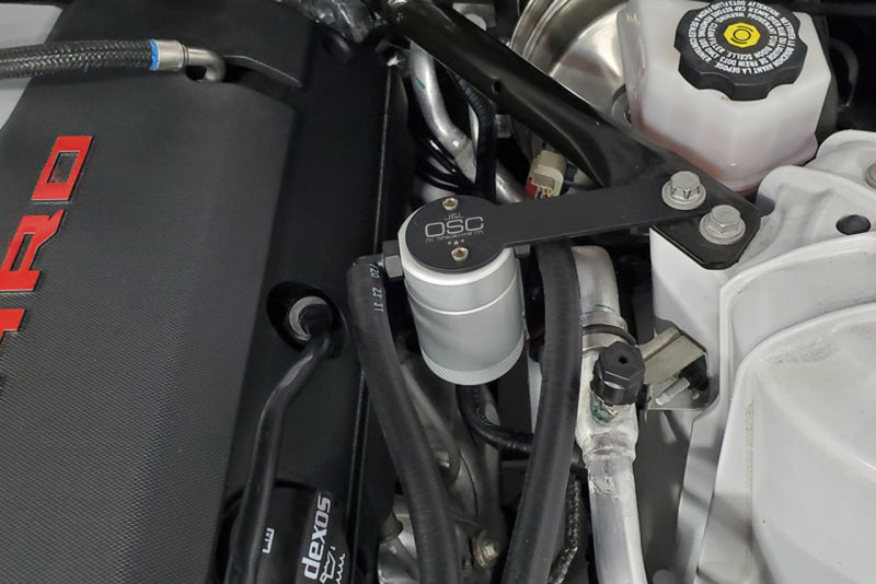 J&L 16-24 Chevrolet Camaro LT1 6.2L Drivers Side Oil Separator 3.0 - Clear Anodized J&L Oil Separators  AXOPROS