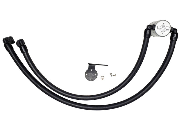 J&L 17-22 Ford F-250 6.2L/7.3L Passenger Side Oil Separator 3.0 - Clear Anodized J&L Oil Separators  AXOPROS