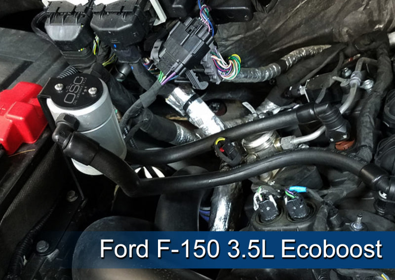 J&L 2011-2025 Ford F-150 2.7L/3.5L/5.0L Passenger Side Oil Separator 3.0 - Clear Anodized J&L Oil Separators  AXOPROS