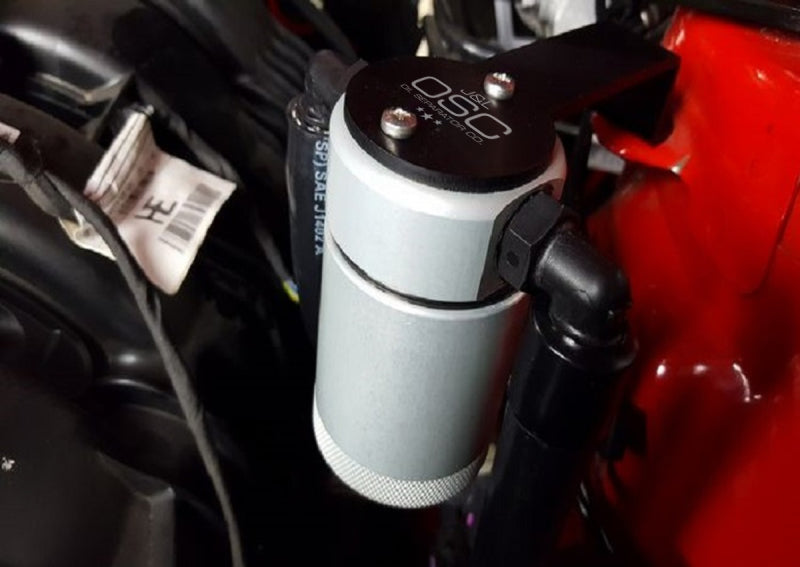 J&L 2015-2023 Ford Mustang EcoBoost Driver Side Oil Separator 3.0 - Clear Anodized J&L Oil Separators  AXOPROS