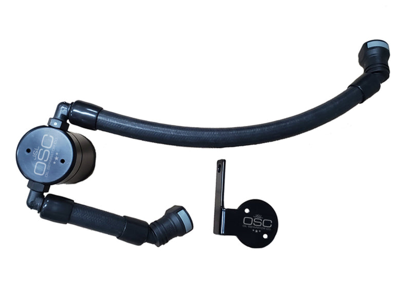 J&L 2020-2022 Ford Mustang GT500 Passenger Side Oil Separator 3.0 - Black Anodized J&L Oil Separators  AXOPROS