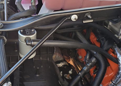 J&L 2021-2024 Ram TRX 6.2L Supercharged Passenger Side Oil Separator 3.0 - Clear Anodized J&L Oil Separators  AXOPROS