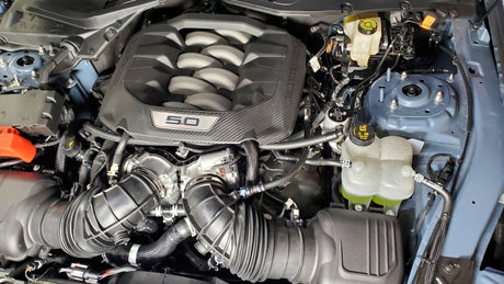 J&L 2024-2025 Ford Mustang 5.0L Oil Separator 3.0 PCV Side - Clear Anodized J&L Oil Separators  AXOPROS