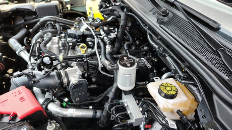 J&L 2025 Ford Bronco 2.3L/ 23-25 Ford Ranger 2.3L Separator 3.0 PCV Side - Clear Anodized J&L Oil Separators  AXOPROS