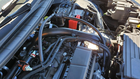 J&L 23-25 Ford Ecoboost 2.0 Oil Separator PCV Side - Black Anodized J&L Oil Separators  AXOPROS