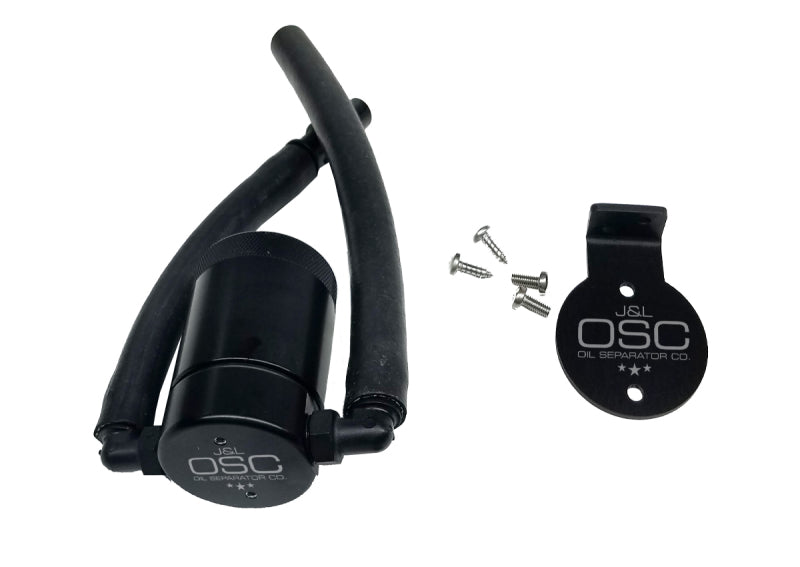 J&L 99-04 Ford Lightning Driver Side Oil Separator 3.0 - Black Anodized J&L Oil Separators  AXOPROS