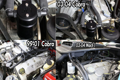 J&L 99-04 Ford Mustang SVT Cobra Driver Side Oil Separator 3.0 - Black Anodized J&L Oil Separators  AXOPROS