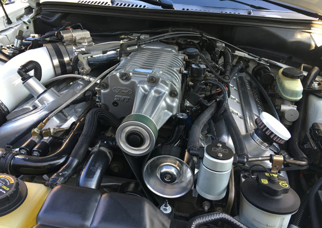 J&L 99-04 Ford Mustang SVT Cobra Driver Side Oil Separator 3.0 - Clear Anodized J&L Oil Separators  AXOPROS