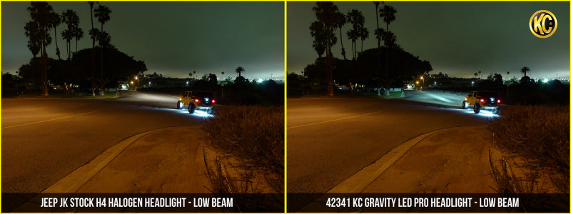 KC HiLiTES 07-18 Jeep JK (Not for Rubicon/Sahara) 7in. Gravity LED Pro DOT Headlight (Pair Pack Sys) KC HiLiTES Headlights  AXOPROS