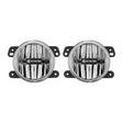 KC HiLiTES 10-18 Jeep JK 4in. Gravity G4 LED Light 10w SAE/ECE Clear Fog Beam (Pair Pack System) KC HiLiTES Fog Lights  AXOPROS