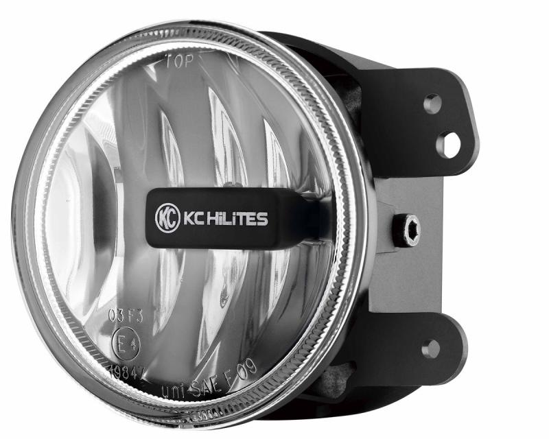 KC HiLiTES 10-18 Jeep JK 4in. Gravity G4 LED Light 10w SAE/ECE Clear Fog Beam (Single) KC HiLiTES Fog Lights  AXOPROS
