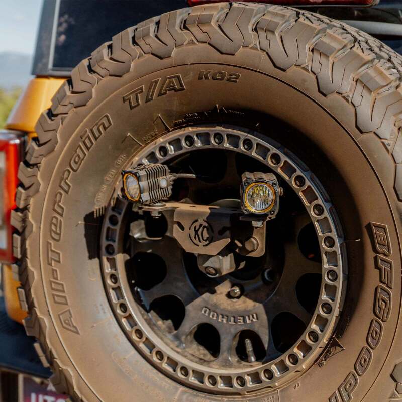 KC HiLiTES 21-24 Ford Bronco Spare Tire Carrier Light Mount w/ M12x1.5 Lug Nuts KC HiLiTES Light Mounts  AXOPROS