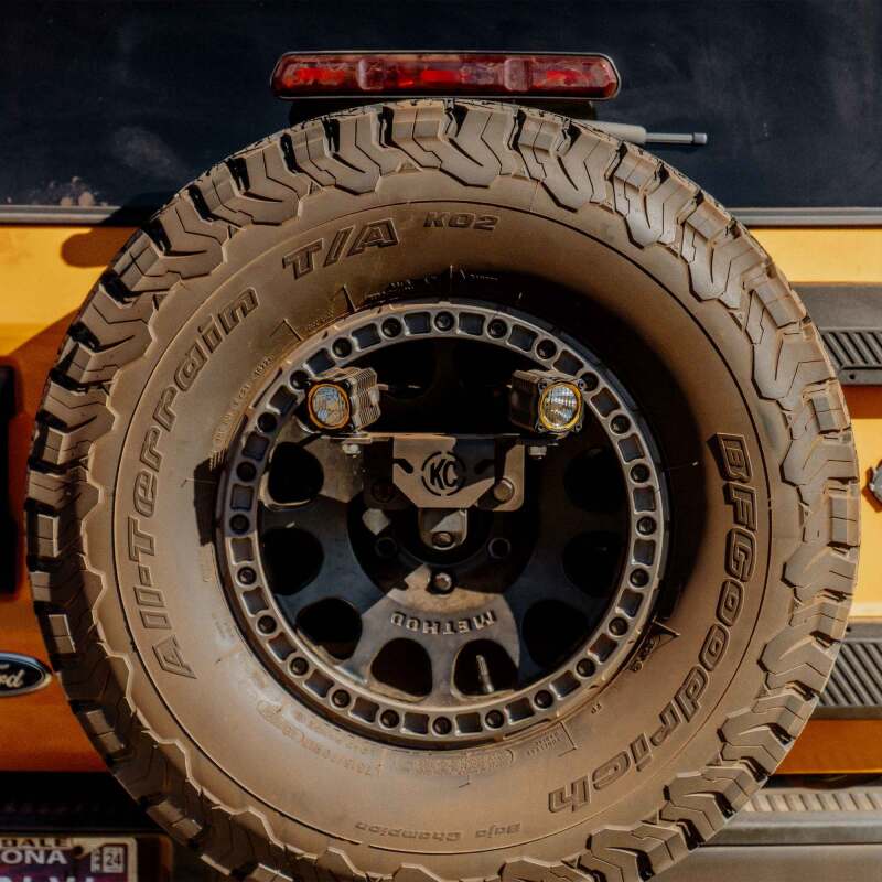 KC HiLiTES 21-24 Ford Bronco Spare Tire Carrier Light Mount w/ M12x1.5 Lug Nuts KC HiLiTES Light Mounts  AXOPROS